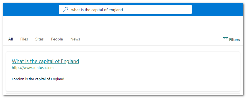 SharePoint Search Q and A result